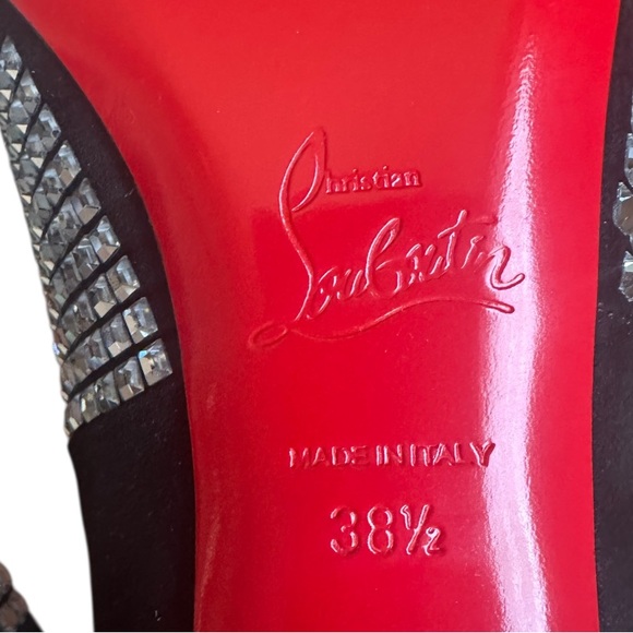 NEW Christian Louboutin CHAMPIONNE STRASS 80 VEAU VELOURS heels RETAIL 1,995 - Picture 8 of 9